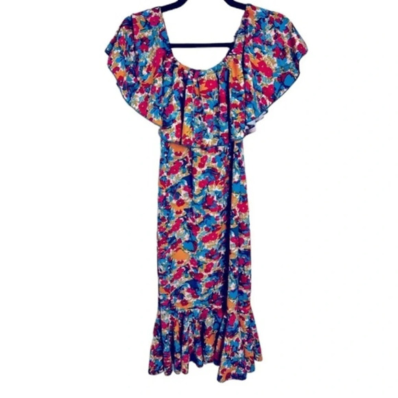 Very pretty floral Lularoe off the shoulder dress in like new condition … - Picture 1 of 5